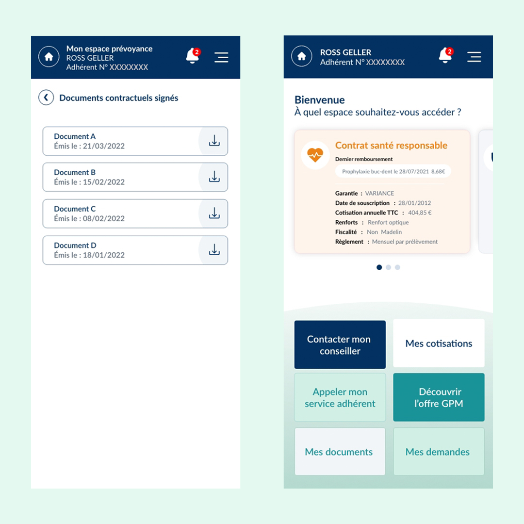 Application mobile Groupe Pasteur Mutualité