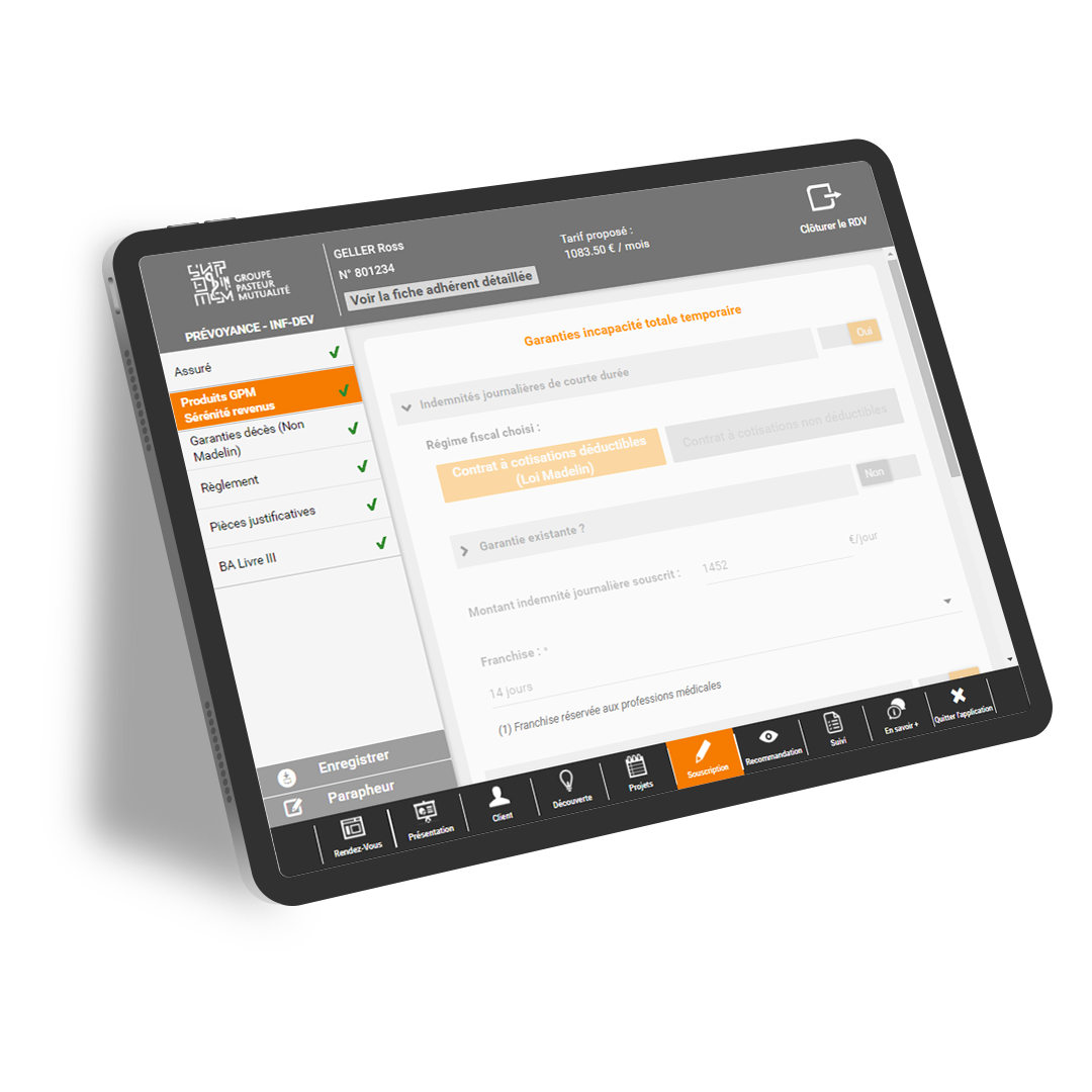 GPMTab-Header Application tablette commerciaux Groupe Pasteur Mutualité